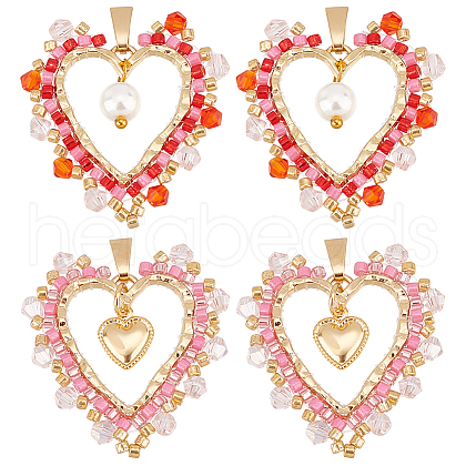 8Pcs 2 Styles Alloy Pendants PALLOY-GO00027-1