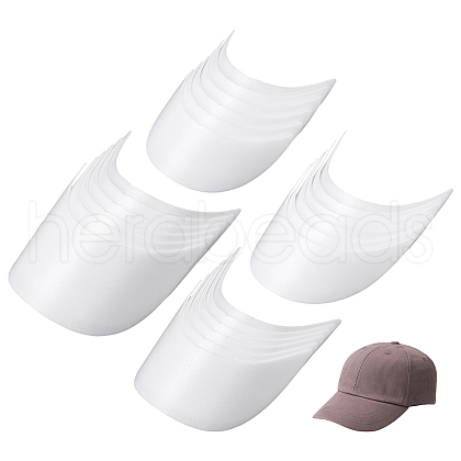  24Pcs 4 Styles Plastic Hat Brim Board for Peaked Cap AJEW-NB0006-26B-1