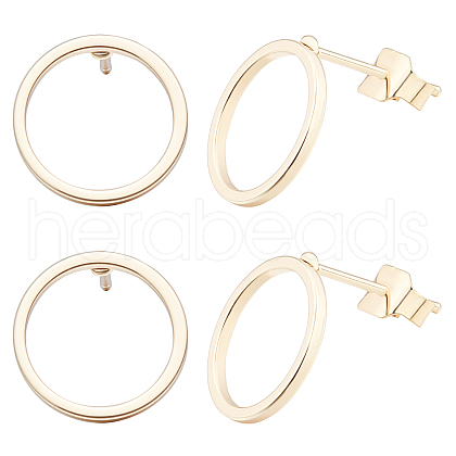 Beebeecraft Ring Brass Stud Earing Findings KK-BBC0014-20G-1