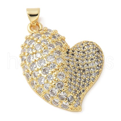 Brass Micro Pave Cubic Zirconia Pendants KK-K298-15H-G-1