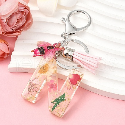 Resin & Acrylic & Faux Suede Tassel Keychain KEYC-YW00125-14-1