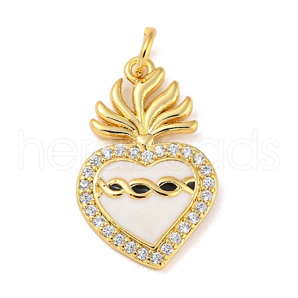 Rack Plating Brass Micro Pave Cubic Zirconia Pendants KK-A200-07G-02-1