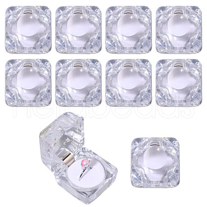 Square Plastic Ring Storage Boxes with EVA Inside AJEW-WH0472-43A-1