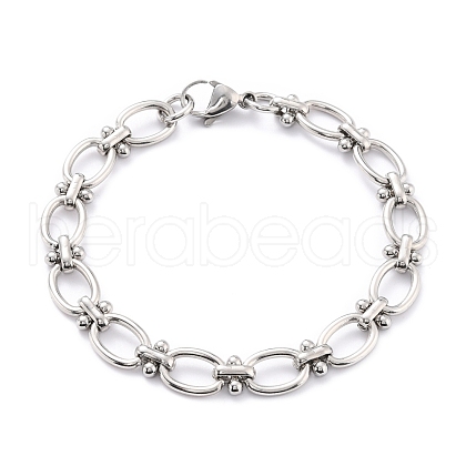 Non-Tarnish 304 Stainless Steel Link Chain Bracelet for Men Women BJEW-Z011-20P-1
