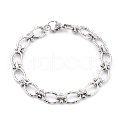 304 Stainless Steel Link Chain Bracelet for Men Women BJEW-Z011-20P-1