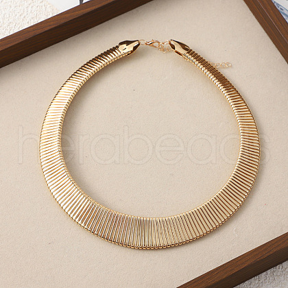Alloy Wide Choker Necklaces for Women NJEW-C090-01G-1