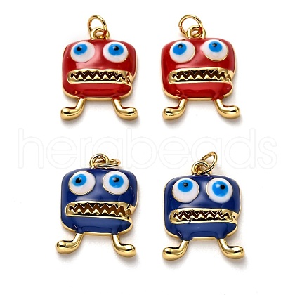 Brass Enamel Pendants KK-B028-14G-1