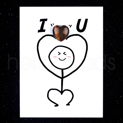 Natural Tiger Eye Heart Display Decorations PW-WG5A099-09-1