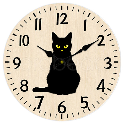 MDF Printed Wall Clock HJEW-WH0058-022-1