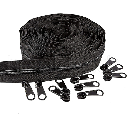 Nylon Closed-end Zipper and Zinc Alloy Zipper Sliders Zipper Head DIY-BC0011-64-1