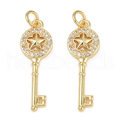 Brass Micro Pave Clear Cubic Zirconia Pendants KK-L231-12G-01-1