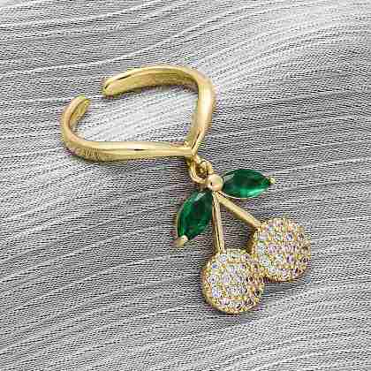 Brass Micro Pave Cubic Zirconia Open Cuff Rings for Women RJEW-U057-15G-1