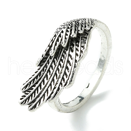 Wings Alloy Open Cuff Rings RJEW-K275-06AS-1