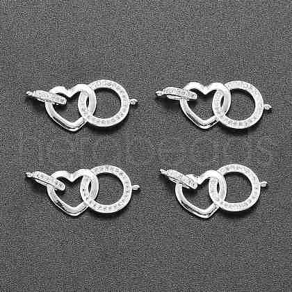 Brass Micro Pave Clear Cubic Zirconia Links Connectors ZIRC-L076-035S-1