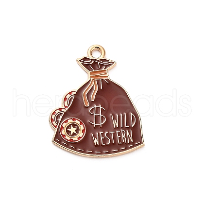 Western Cowboy Theme Alloy Enamel Pendants FIND-V001-04G-06-1
