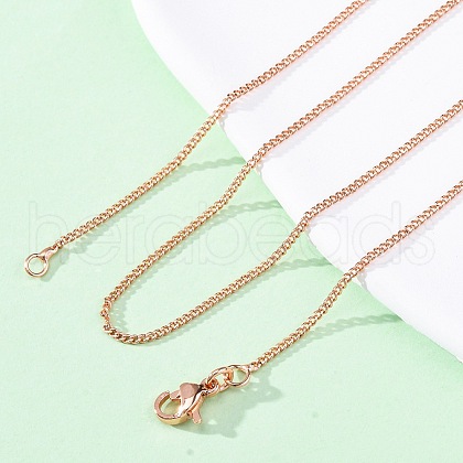 Brass Curb Chains Necklaces for Women NJEW-D302-73RG-1
