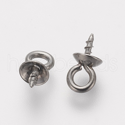 Tarnish Resistant 201 Stainless Steel Screw Eye Pin Peg Bails STAS-L205-18A-1