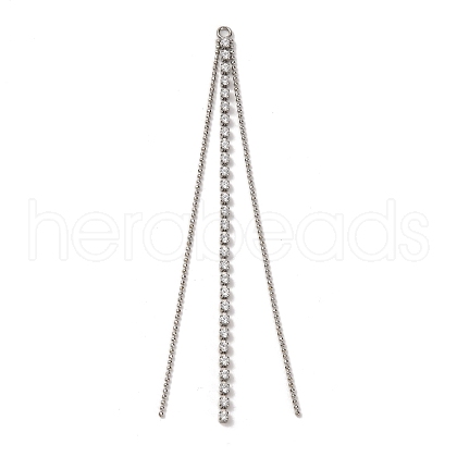 Brass Micro Pave Clear Cubic Zirconia Big Pendants KK-G510-08P-1