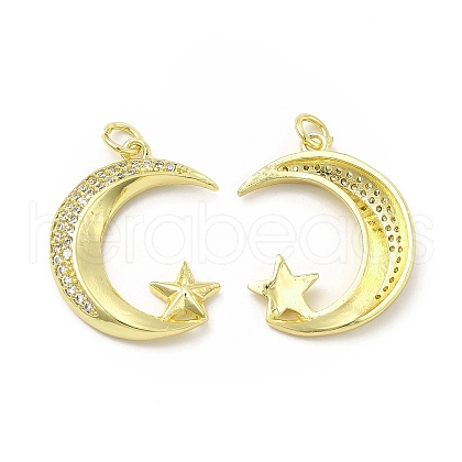 Brass Micro Pave Cubic Zirconia Pendants KK-E068-VB109-1