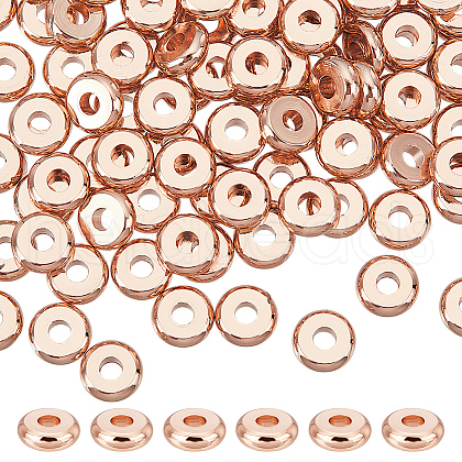   150Pcs Real Rose Gold Plated Brass Spacer Beads KK-PH0010-92RG-1