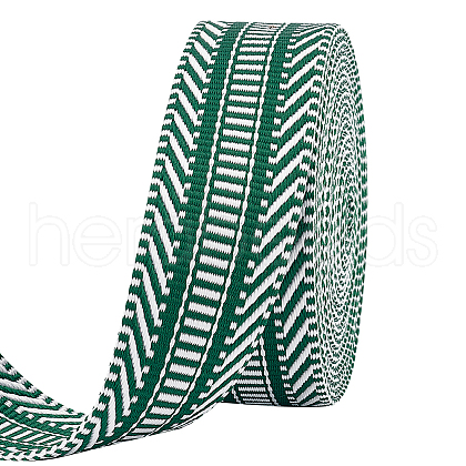   5 Yards Ethnic Style Polyester Jacquard Striped Ribbon OCOR-PH0004-17C-1