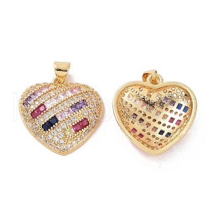 Brass Micro Pave Cubic Zirconia Pendants ZIRC-I063-12G-1