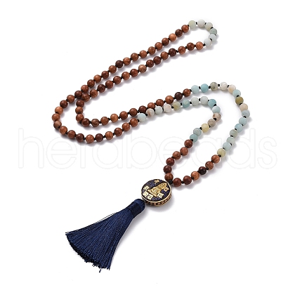 108 Mala Prayer Beads Necklace NJEW-JN03740-1