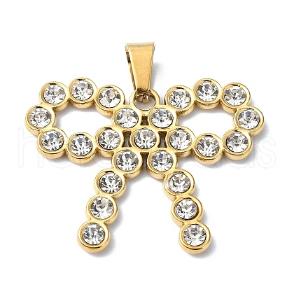 Ion Plating(IP) 304 Stainless Steel Rhinestone Pendants STAS-Z066-06G-02-1