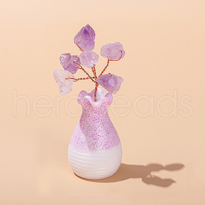 Mother's Day Natural Amethyst Chips Tree Decorations PW-WGDBDBD-01-1