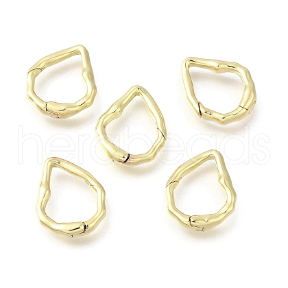 Brass Irregularity Spring Gate Rings KK-U072-43A-G-1