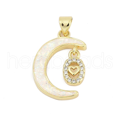 Brass Micro Pave Cubic Zirconia Pendants KK-I723-19G-03-1