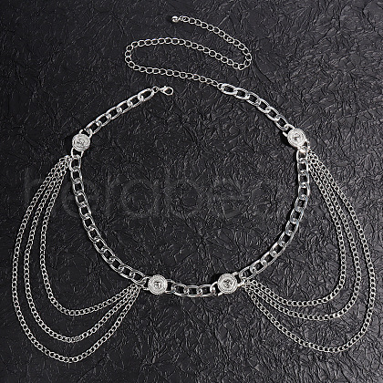 Flat Round Alloy Curb Chain Waist Beads FS-WGC6A1A-02-1
