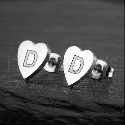 Heart 201 Stainless Steel Stud Earrings WGB8201-25-1