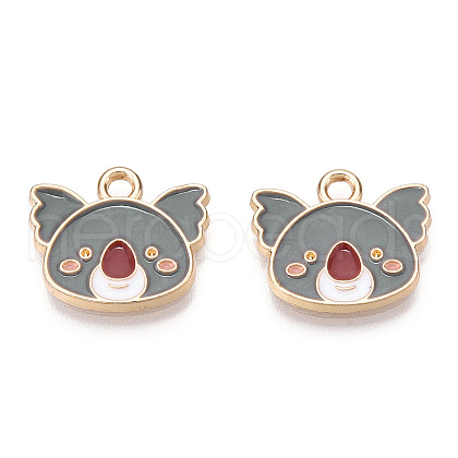 Light Gold Plated Alloy Enamel Charms ENAM-T009-79A-RS-1