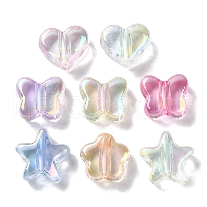 UV Plating Transparent Acrylic Beads PACR-C007-08-1