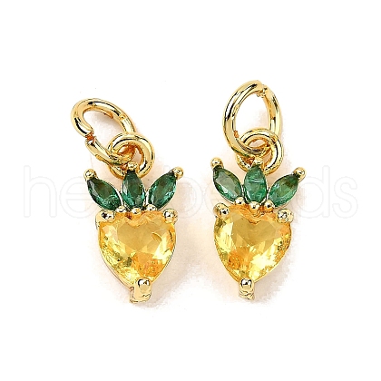 Brass Micro Pave Cubic Zirconia Charms ZIRC-H119-06G-01-1