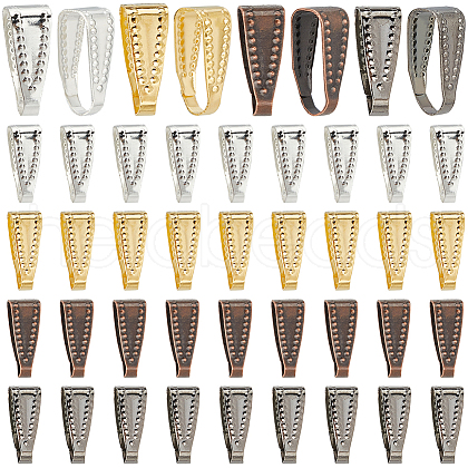 SOFPLATE 480Pcs 4 Colors Brass Snap on Bails KK-SP0002-23-1