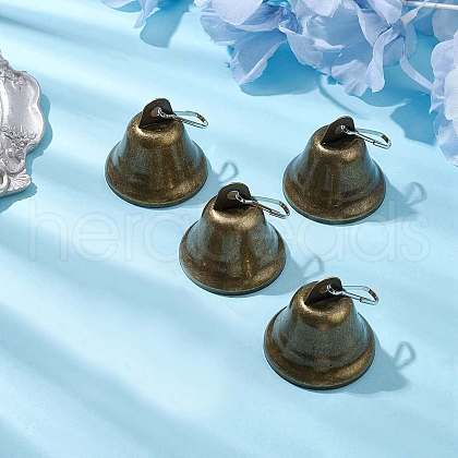 Iron Christmas Bell Pendant Decoration HJEW-JM01987-Y-1