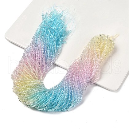 Transparent Painted Glass Beads Strands X1-DGLA-A034-T2mm-A21-1