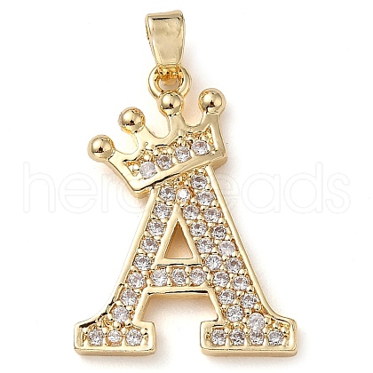 Rack Plating Brass Micro Pave Cubic Zirconia Pendants KK-D535-01A-RS-1