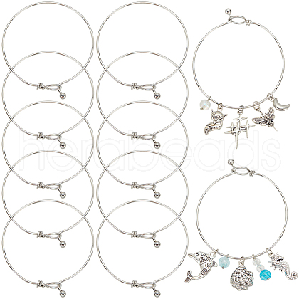 SUNNYCLUE 12Pcs 304 Stainless Steel Bangles BJEW-SC0001-28-1