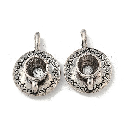 Mother's Day Coffee Cup Tibetan Style Alloy Pendants TIBEP-A13415-AS-NR-1