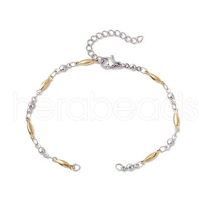 304 Stainless Steel Horse Eye Link Chain Bracelet Makings for Women AJEW-JB01340-01-1