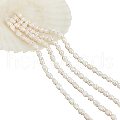  2 Strands Natural Cultured Freshwater Pearl Beads Strands PEAR-NB0002-56-1