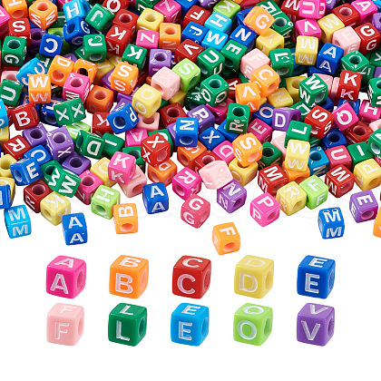 Mixed Color Acrylic Enamel Beads SACR-TA0001-08-1