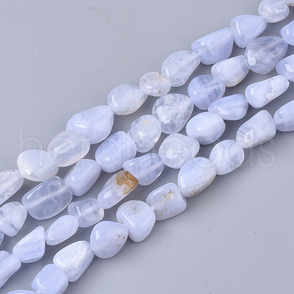 Natural Blue Lace Agate Beads Strands G-S363-047B-1