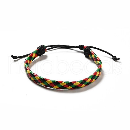 PU Imitation Leather Braided Cord Bracelets for Women BJEW-M290-01H-1