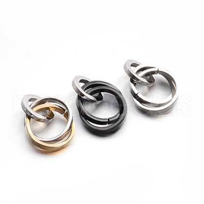 304 Stainless Steel Interlocking Ring Pendants STAS-E090-90-1