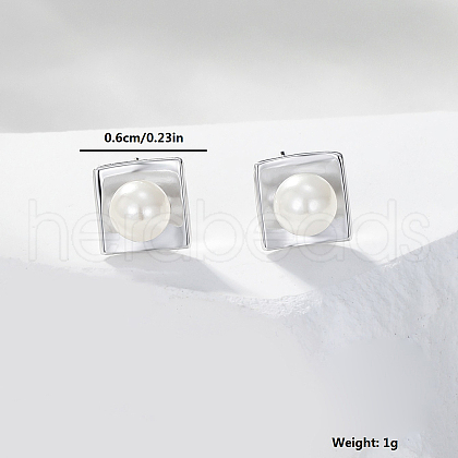 Exquisite 925 Sterling Silver Square Stud Earrings BC7364-2-1