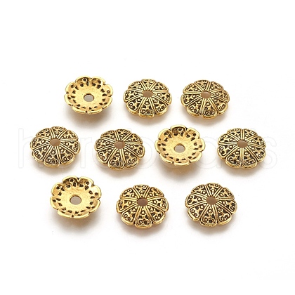 Tibetan Style Alloy Bead Caps GLF1434Y-1